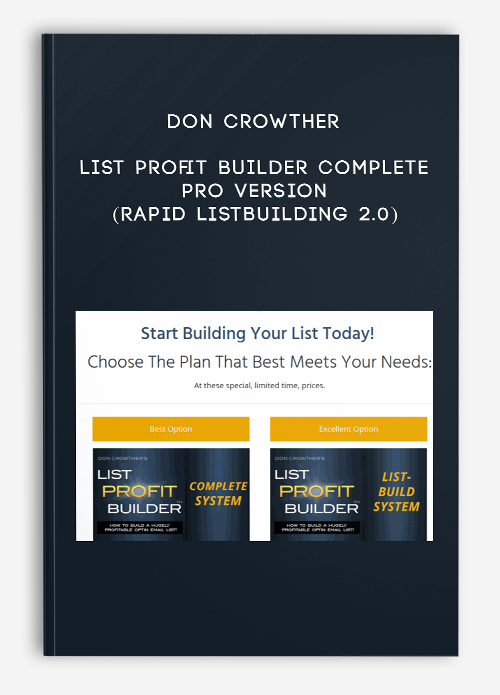 List Profit Builder Complete Pro Version (Rapid Listbuilding 2.0) by Don Crowther
