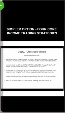 Simpler Option – Four Core Income Trading Strategies