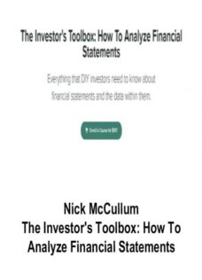Nick McCullum – The Investor’s Toolbox: How To Analyze Financial Statements