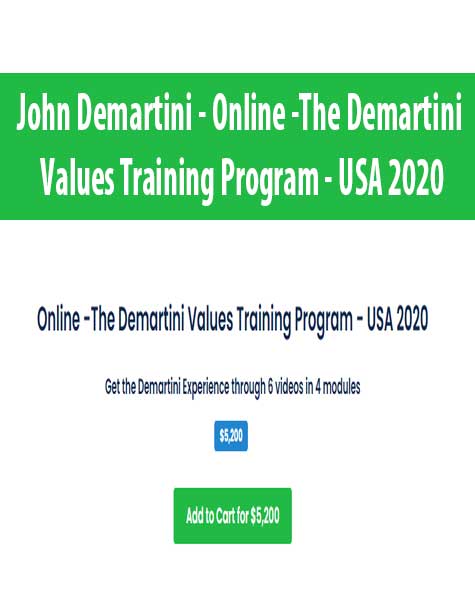 John Demartini – Online -The Demartini Values Training Program – USA 2020
