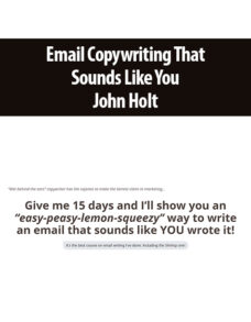 Email Copywriting That Sounds Like You By John Holt