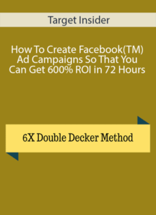 Target Insider – How To Create Facebook(TM) Ad Campaigns So That You Can Get 600% ROI in 72 Hours